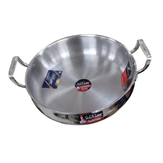 CDM Solitaire Elantra Stainless Steel Biryani Pot 32cm with SS Lid | Heavy Duty Cooking Handi for Biryani, Rice, Pulao & Curry | Large Stainless Steel Kitchen Cooking Pot