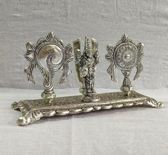 Tirupati Balaji Shankh Chakra Stand with Trishul – Brass Decorative Showpiece for Home & Temple