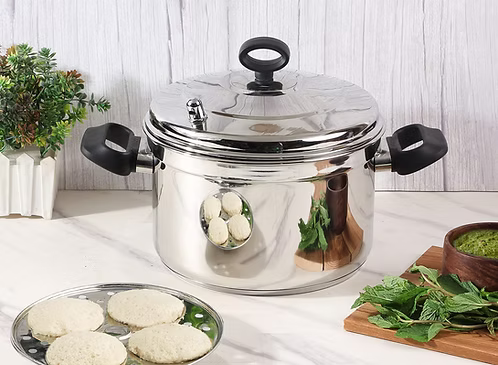 Vinod Classic Stainless Steel Idli Maker Cooker - 6 Plates (24 IDLY)