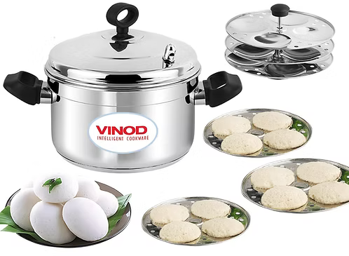 Vinod Classic Stainless Steel Idli Maker Cooker - 6 Plates (24 IDLY)