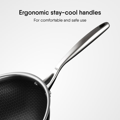 Stahl Artisan Hybrid Deep Frypan 26 cm | Triply Steel with HexaRidge | Stick-Resistant, PFOA-Free | Gas & Induction Friendly