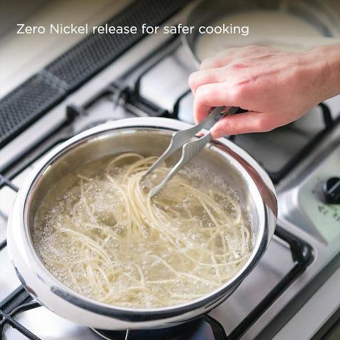 Meyer Trivantage Nickel Free Stainless Steel Triply Tasla | Steel Kadai Heavy Bottom | Tasla Kadhai | Triply Deep Kadai Without Handle | Gas and Induction Base, 26cm