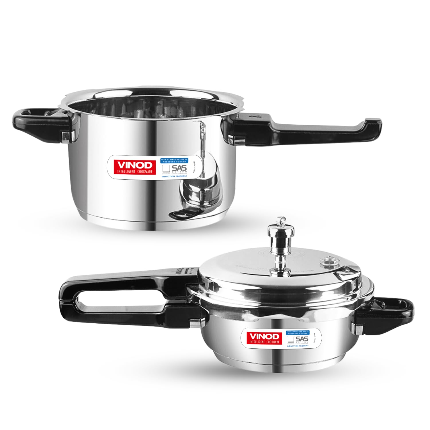 Vinod Stainless Steel Pressure Cooker Combo | 3L & 2L Set with Lid