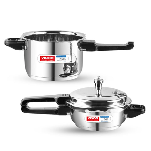Vinod Stainless Steel Pressure Cooker Combo | 3L & 2L Set with Lid