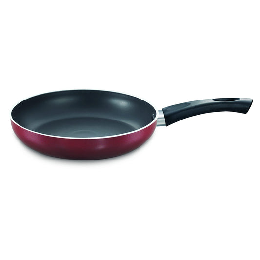 Prestige TTK OMG DLX Sleeve Induction Base Non-Stick Aluminium Fry Pan, 26cm, Red
