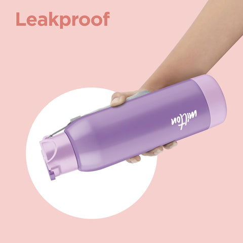 Milton Steel Swag 900 Inner Stainless Steel PU Insulated Sipper Water Bottle for Adults, Kids I Leak Proof Flip Top Lid I Easy to Carry I for Office, Gym, School, 690 ml, Lavender