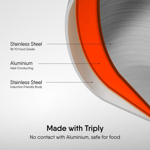Stahl Artisan Triply Stainless Steel Tadka Pan,Induction pan, 300 ml, 10 cm