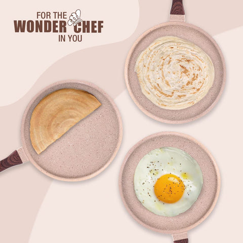 Wonderchef Duralife 28 cm Die-Cast Non-Stick Dosa Tawa – Ivory