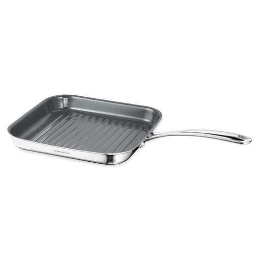 Tramontina FUSAO EX+ 26cm Triply Stainless Steel Ceramic Coated Grill Pan | Pan for Grilling, Searing, Barbeque | Tandoori Pan/Grill | Gas/Induction Cookware | Stay Cool Handle | 10 Year Warranty*
