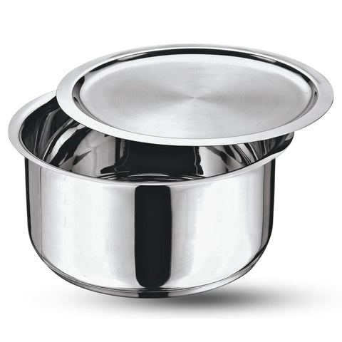 Vinod Stainless Steel 304 Grade Tope/Patila/Topiya with Lid - Diameter 16 cm, Capacity 1.6 Litre, Induction and Gas Stove Friendly, 2 Year Warranty, Silver