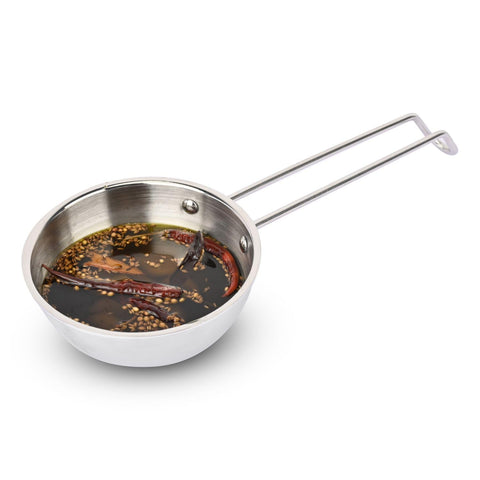 SignoraWare Artista Tri-Ply Cookware Tadkapan | Faster Cooking | Induction Friendly | Ideal for Tadka for Rasam, Sambar, Dals and Curries | Roasting Nuts & Seeds | Making Ghee Tadka (450ml)