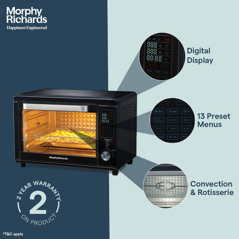 Morphy Richards Digital OTG|Capacity - 40 Litre with 13 Preset Menu|Rotisserie,Convection,In-Built Air-Fryer & Dehydrator Function|2-Yr Warranty