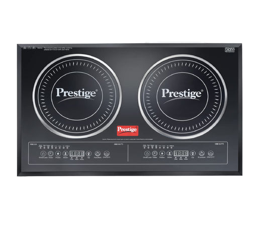 Prestige PDIC 3.0 Double Induction Cooktop(3200W, Black, 2 Burner Induction Stove)
