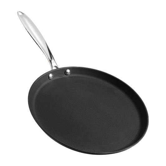 Vinod Ferona Lightweight Cast Iron Dosa Tawa - 27 cm | No Seasoning Required | Naturally Stick-Free | Steel Riveted Handle | Metal Spoon Safe | Gas, Induction Base | PTFE & PFOA Free | 2-Year Warranty