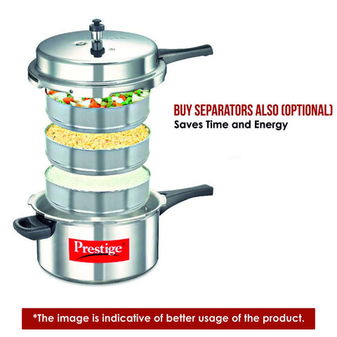 Prestige Popular Aluminium Outer Lid Pressure Cooker, 16 Litres, Silver, 16 Liter