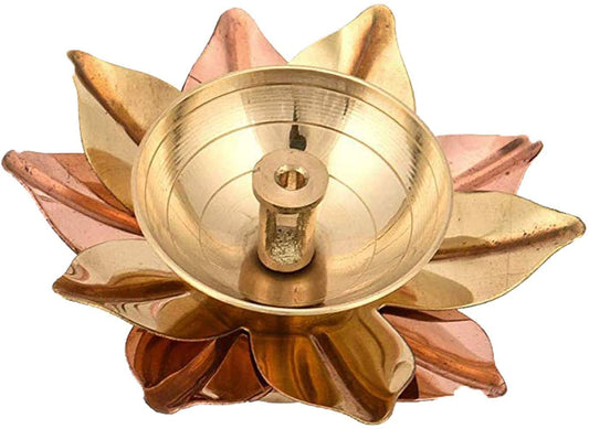 Brass Lotus Akhand Diya | Traditional Worship and Pooja Oil Lamp | Perfect Gift Idol | Home Decor