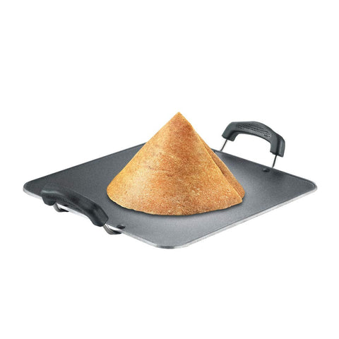 Prestige Omega Select Plus Aluminium Square Pathri Tawa 31cm|3 Layer Teflon Non Stick|Metal Spoon Friendly|Sturdy Handles|Scratch & Abrasion Resistant Technology|1 Year Warranty|Black