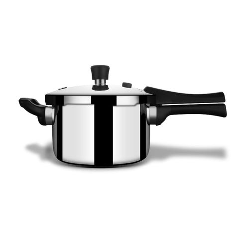 Stahl Xpress Cooker Triply Pressure Cooker Tall, 5 L, Induction Cooker, Outer Lid Pressure Cooker, Induction & Gas Stove Compatible, 5 Years Warranty, Stainless Steel, Silver