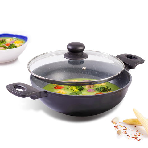 Wonderchef Duralite 24 cm Die-Cast Non-Stick Kadhai – 2.4 L