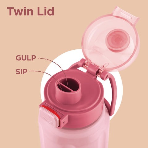 Milton Taurus 600 Steel Thermoware, Inner Stainless Steel, PU Insulated, Leak Proof Water Bottle for School Kids, Office, Gym, Easy to Carry Handle, 560 ml, Light Pink