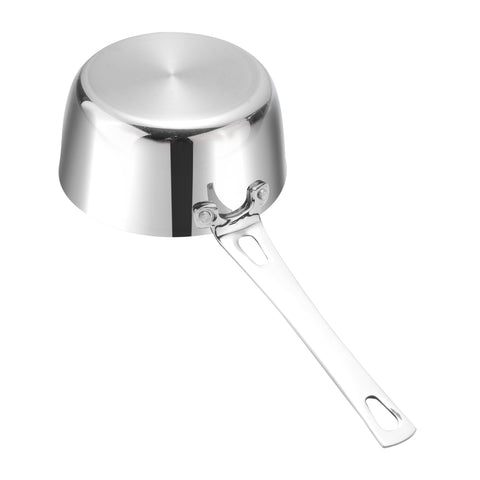 Vinod Platinum Triply Stainless Steel Mini Saucepan - 12cm (600ml), Compact Design, Healthy Cooking, Sturdy and Durable, Ideal for Boiling Milk, Tea, Melting Butter, and Baby Food - 5 Years Warranty