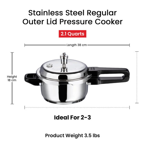 Vinod 2L Stainless Steel Cooker | Sandwich Bottom, Induction