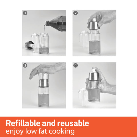 Meyer Plastic Kitchen Hacks Oil Sprayer, 170ml, Silver