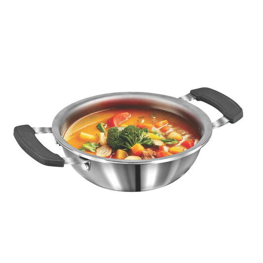 SignoraWare Artista Stainless Steel Cookware Mini Kadhai |Ideal for Pakoras, Sautéed vegetables, Aloo fry or Small Portions Of Fritters | Best for Frying & Roasting Spices |Great for Melting & Mixing