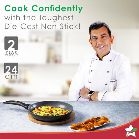 Wonderchef Bellagio 4-Piece Cookware Set – Ceramic, Non-Toxic, Blue