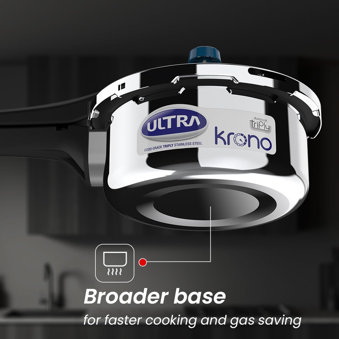 Ultra Triply Krono 2 Litre SS Pressure Cooker | 5 Yr Warranty