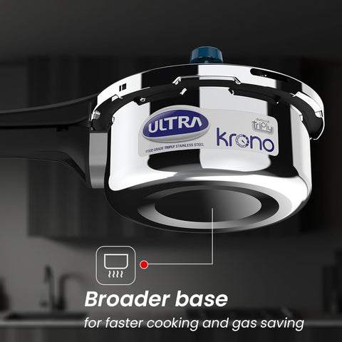 Ultra Triply Krono 2 Litre SS Pressure Cooker | 5 Yr Warranty