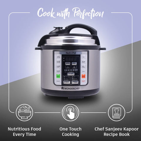 Wonderchef Nutri-Pot Electric Pressure Cooker with 7-in-1 Functions|18 pre-set functions|Pressure Cooking, Saute/Pan Frying, Slow Cooking, R-41236756 |3L capacity