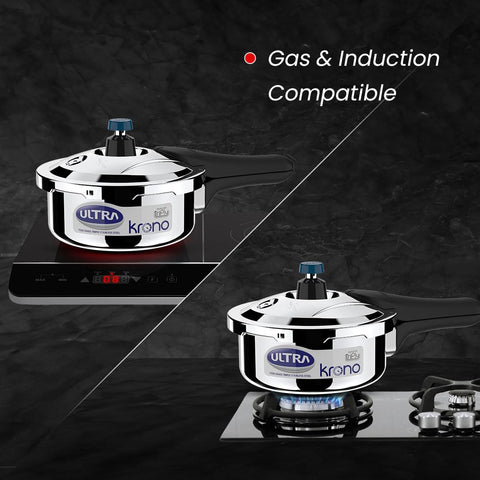 Ultra Triply Krono 2 Litre SS Pressure Cooker | 5 Yr Warranty