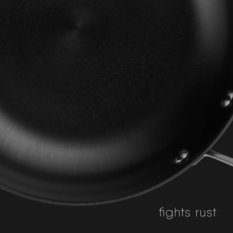 Stahl Blacksmith Plus Cast Iron Frying Pan, Metal Spatula Safe, Light Weight, Nitrided, Induction & Gas Stove Compatible, 2.3 L, 28 cm