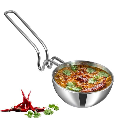 Vinod Triply Stainless Steel Tadka Pan Large | Balanced Handle Design | Vagar Pan for Spice Tempering & Seasoning | Induction & Gas Stove Compatible | 5 Year Warranty