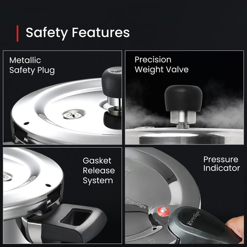 Prestige 3.5 Litre Triply Svachh Outerlid Pressure Cooker|Deep lid for spillage control|Gas & Induction Compatible|Triply body for even heating|Gasket Release System|5 Years warranty|ISI certified