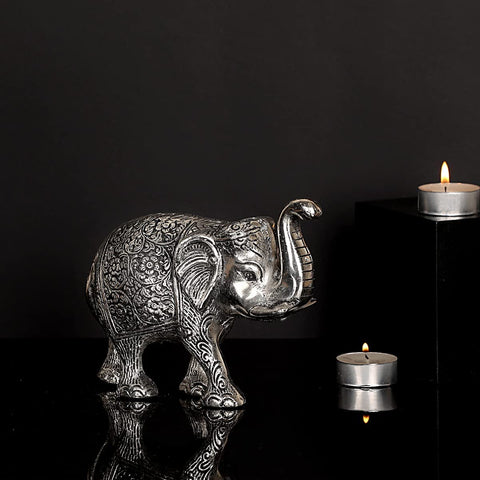 Aluminium Elephant Silver Plated || Height: 5 - Length: 7