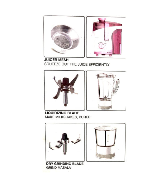 Bajaj JX 30 Juicer Mixer Grinder, 500 Watts