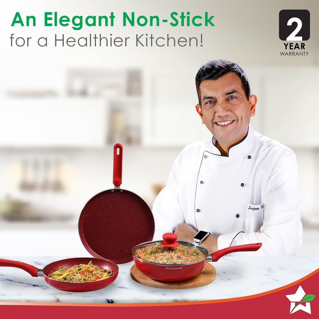 Wonderchef Royal Velvet 4-Piece Cookware Set | Red, Induction Ready