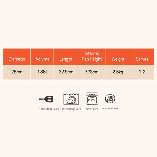 Meyer Enamel Cast Iron Sauteuse | Dutch Oven with Induction Base | Enameled Cast Iron Cookware, 26cm, Grey