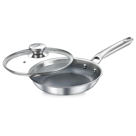 Prestige TRIPLY HexaMagic Ceramic Fry Pan 20cm/1.0L | Durable Honeycomb Structure | PFOA & PFAS Free | Healthy Eating | Gas & Induction Compatible | 15Y Product & 3Y Coating Warranty| ISI Certified