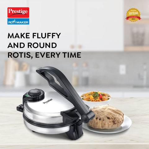 Prestige PRM 3.0 900-Watt Roti Maker - Non-Stick Surface, Silver