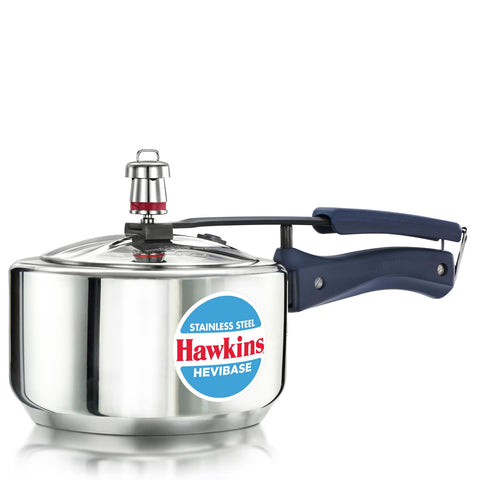 Hawkins 2 Litre Stainless Steel Hevibase Pressure Cooker, Impact Bonded Base, Inner Lid Cooker, Silver (HSI20)