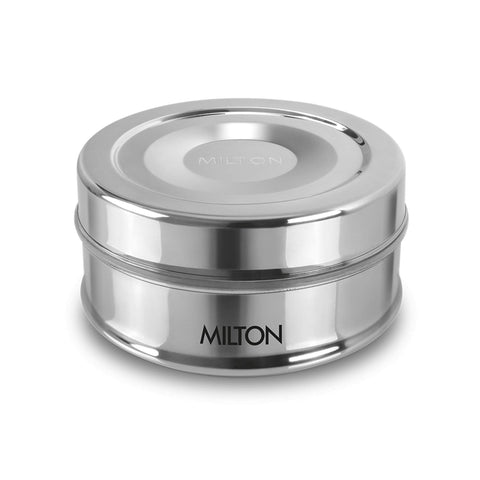 MILTON Steel Snack Stainless Steel Small Tiffin, 480 ml, Steel Plain