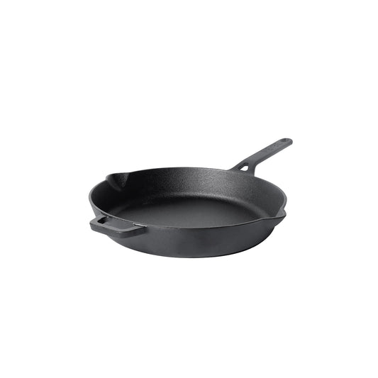 Meyer Pre-Seasoned Cast Iron Frypan | Cast Iron Skillet | Frying Pan | Iron Fry Pan | Cast Iron Utensils for Cooking, Gas and Induction Compatible, 26cm, Black