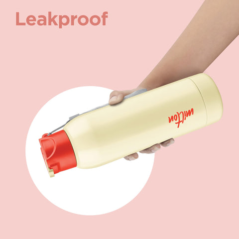 Milton Steel Swag 900 Inner Stainless Steel PU Insulated Sipper Water Bottle for Adults, Kids I Leak Proof Flip Top Lid I Easy to Carry I for Office, Gym, School, 690 ml, Ivory