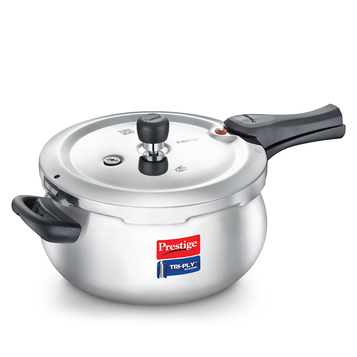 Prestige 5 Litre Svachh Tri-Ply handi pressure cooker(outer lid)|Deep Lid for spillage control|Metallic Safety Plus|5 years warranty