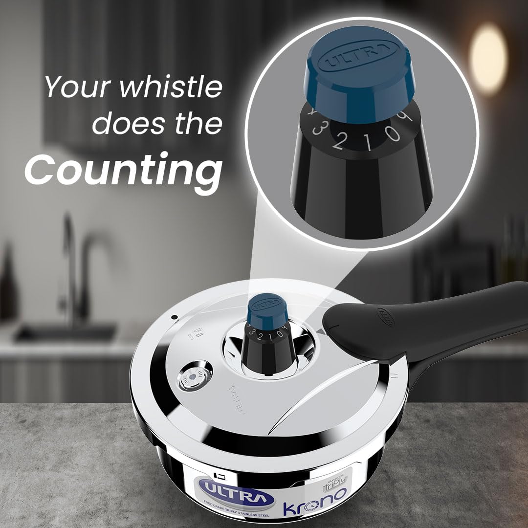 Ultra Triply Krono 2 Litre SS Pressure Cooker | 5 Yr Warranty
