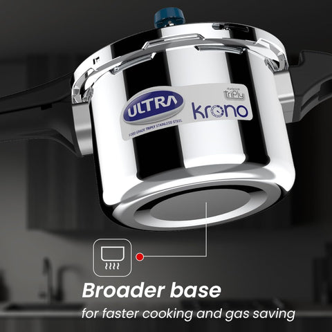 Ultra Triply Krono 5.5 Litre SS Pressure Cooker | 5 Yr Warranty