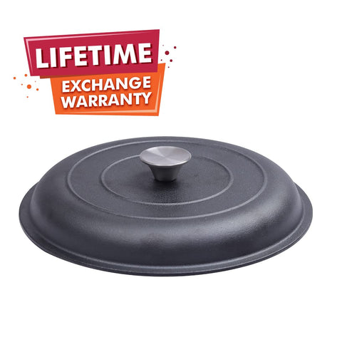 Wonderchef Forza 30cm Cast-Iron Kadhai Lid | Pre-Seasoned & Healthy